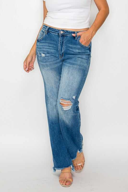 mid rise relaxed straight leg jean