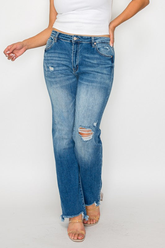 mid rise relaxed straight leg jean