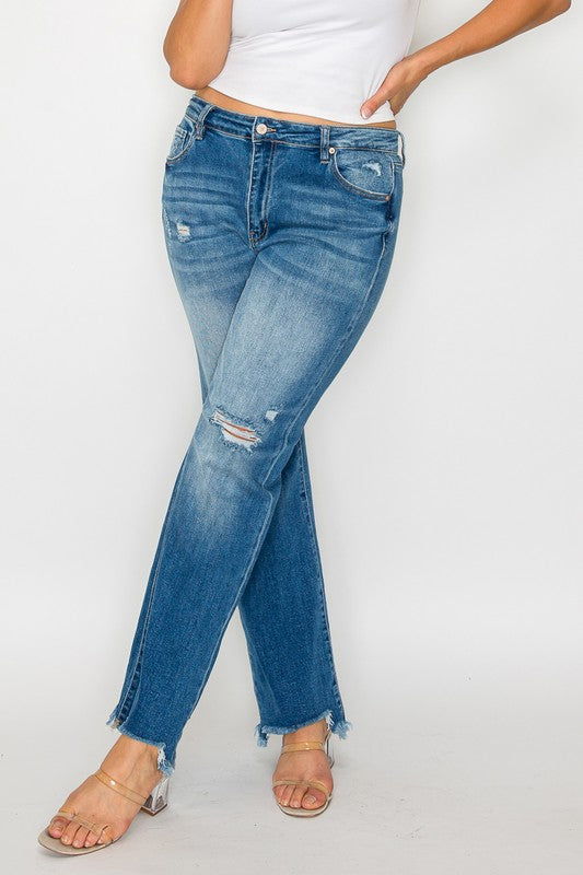 mid rise relaxed straight leg jean