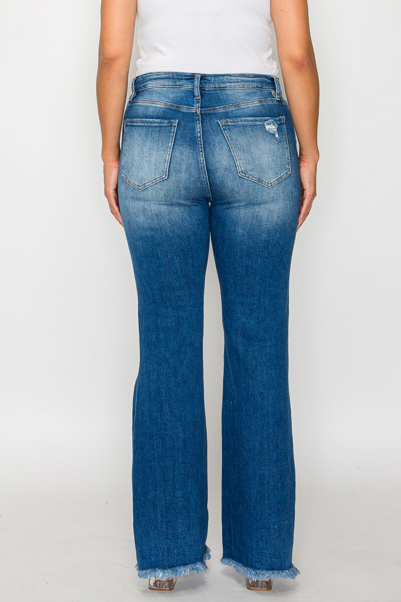 high rise boot cut leg