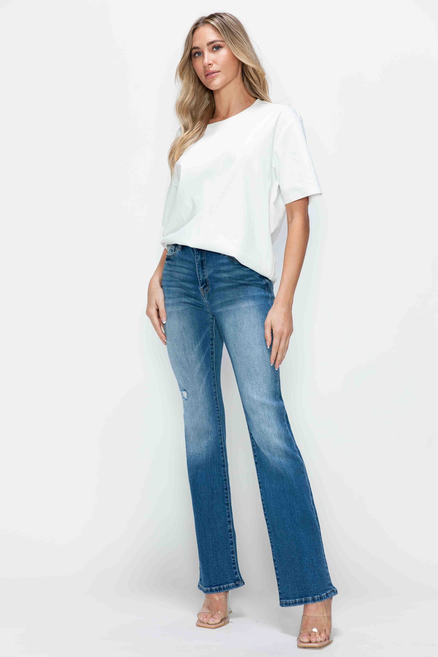 high rise boot cut leg bytos